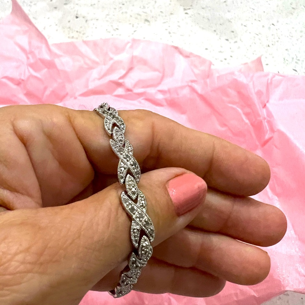 Macys silver diamond bracelet